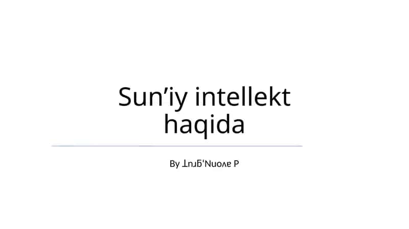 Sunʼiy intellekt haqida 1
