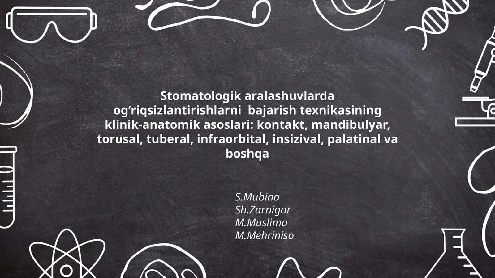 Stomatologik aralashuvlarda og’riqsizlantirishlarni bajarish texnikasining klinik-anatomik asoslari 1