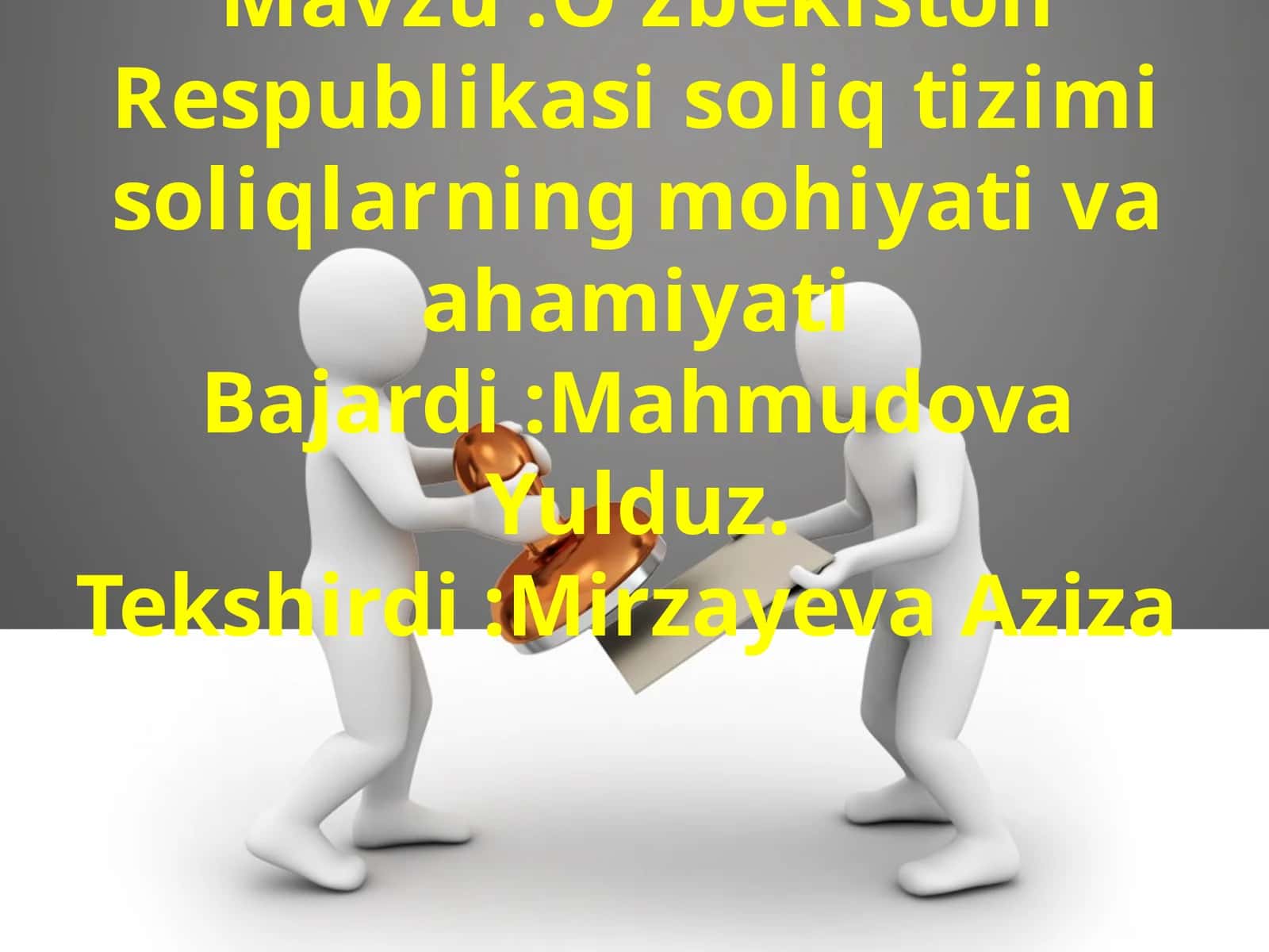 O’zbekiston Respublikasi soliq tizimi 1