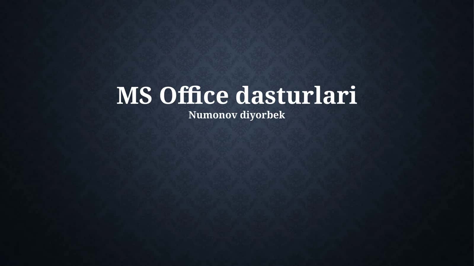 MS Office dasturlari 1