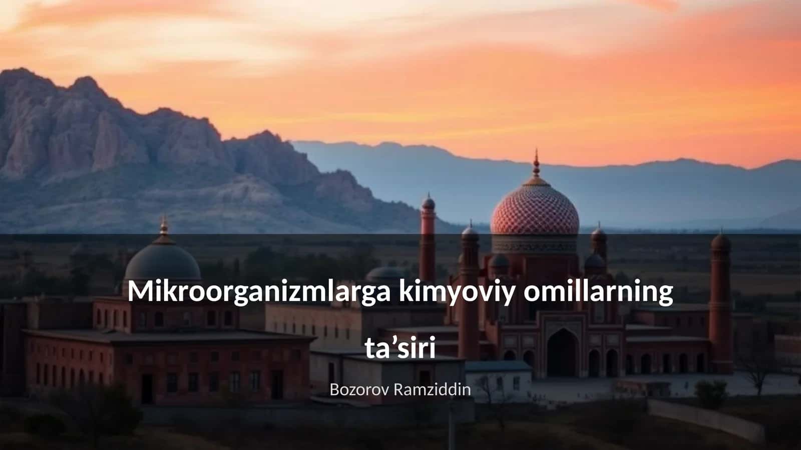Mikroorganizmlarga kimyoviy omillarning ta’siri 1