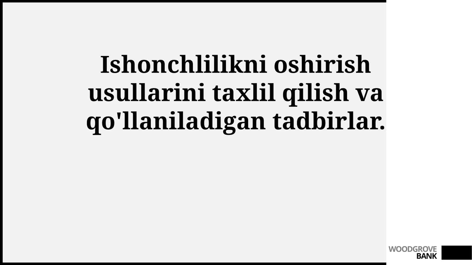 Ishonchlilikni oshirish usullarini taxlil qilish va qo'llaniladigan tadbirlar 1