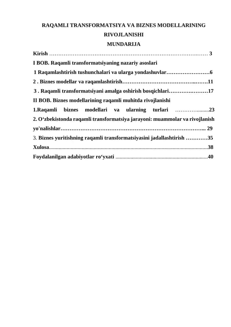 Raqamli transformatsiya va biznes modellarining rivojlanishi 1