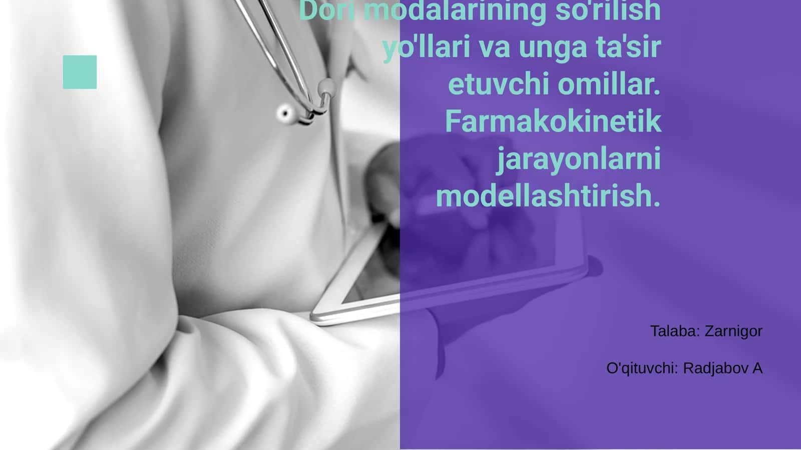 Dori modalarining so'rilish yo'llari va unga ta'sir etuvchi omillar 1
