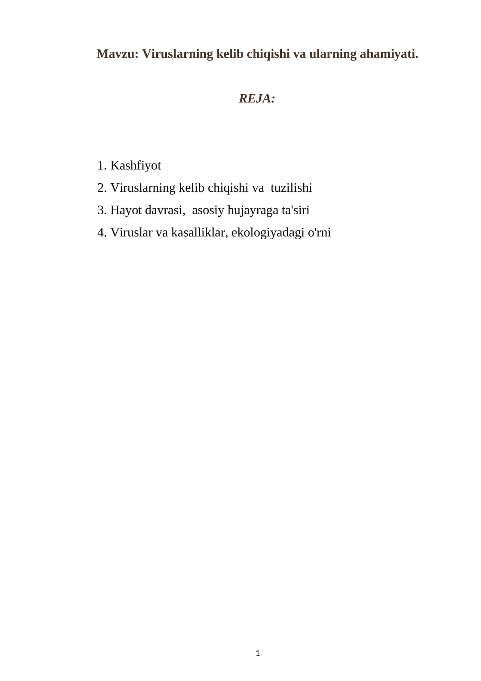 Viruslarning kelib chiqishi va ularning ahamiyati 1