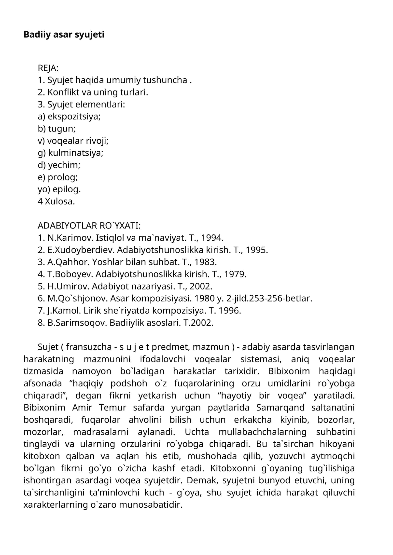 Badiiy asar syujeti 1