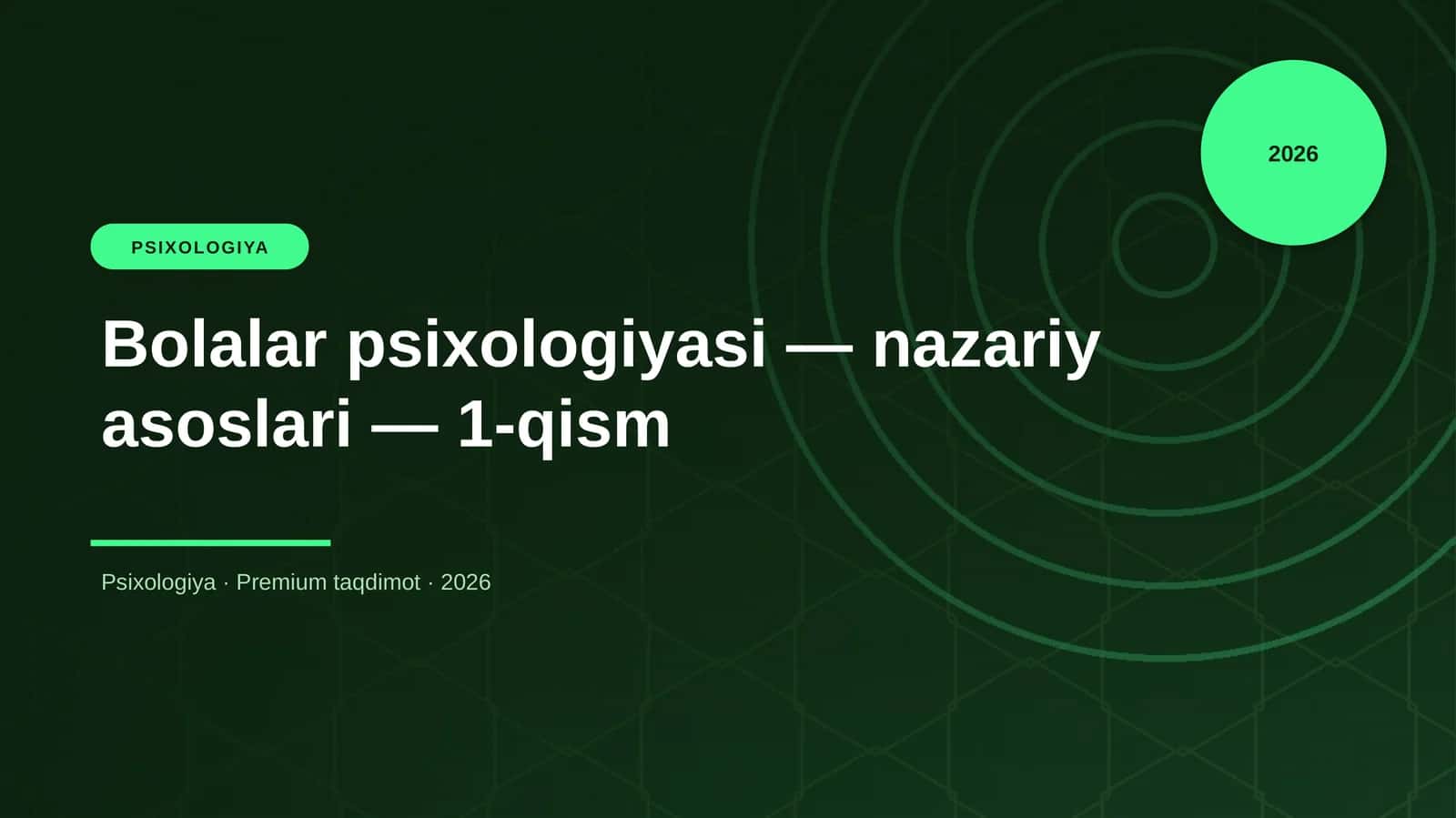Bolalar psixologiyasi — nazariy asoslari — 1-qism 1