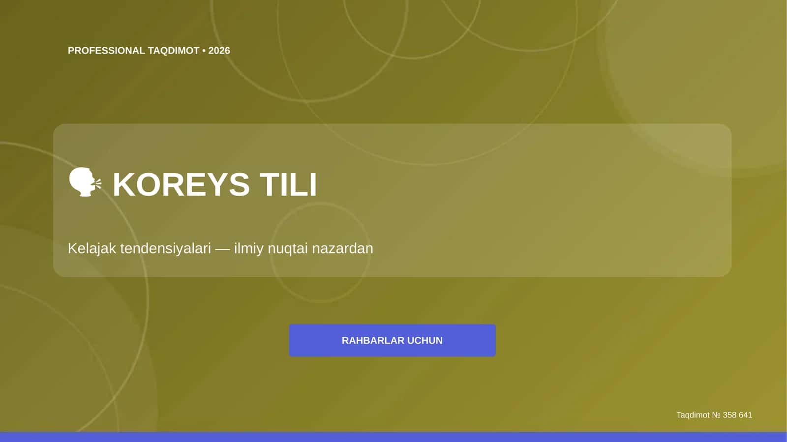 Koreys tili: Kelajak tendensiyalari (ilmiy nuqtai nazardan) 1