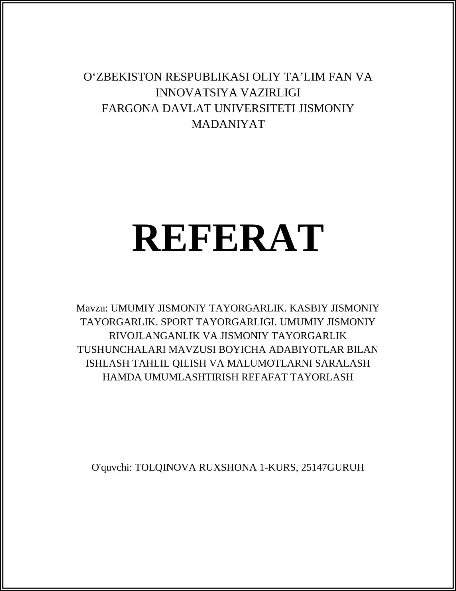 Umumiy jismoniy tayyorgarlik 1