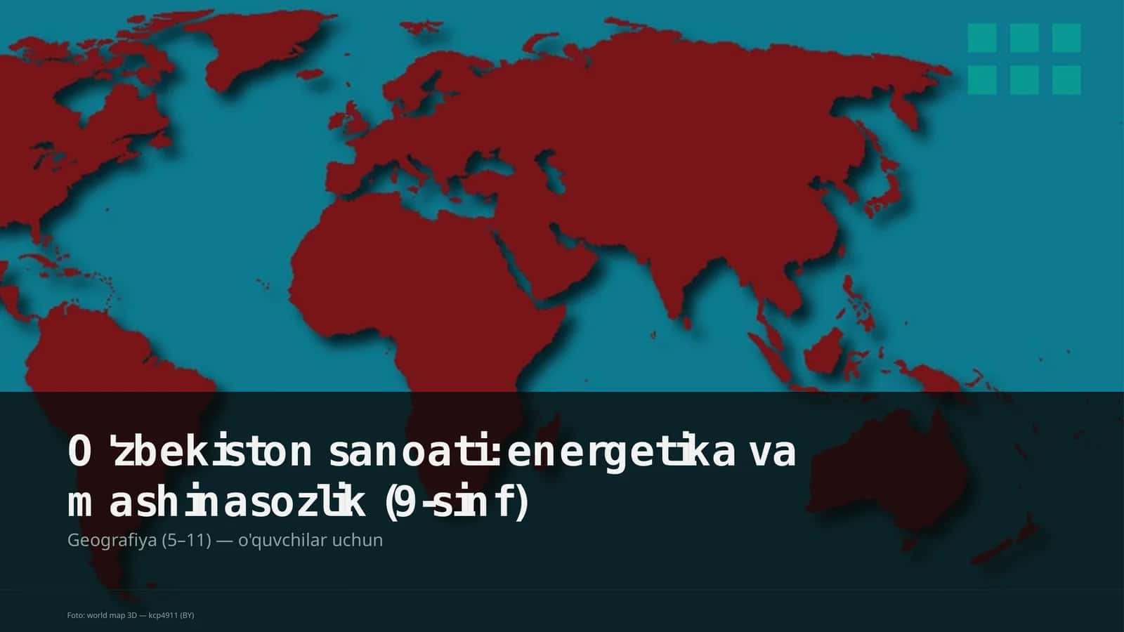 O'zbekiston sanoati: energetika va mashinasozlik (9-sinf) 1