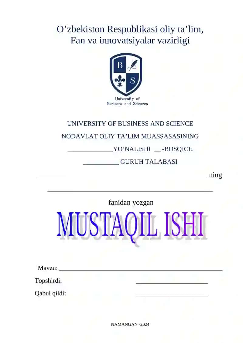 NODAVLAT OLIY TA’LIM MUASSASASINING 1