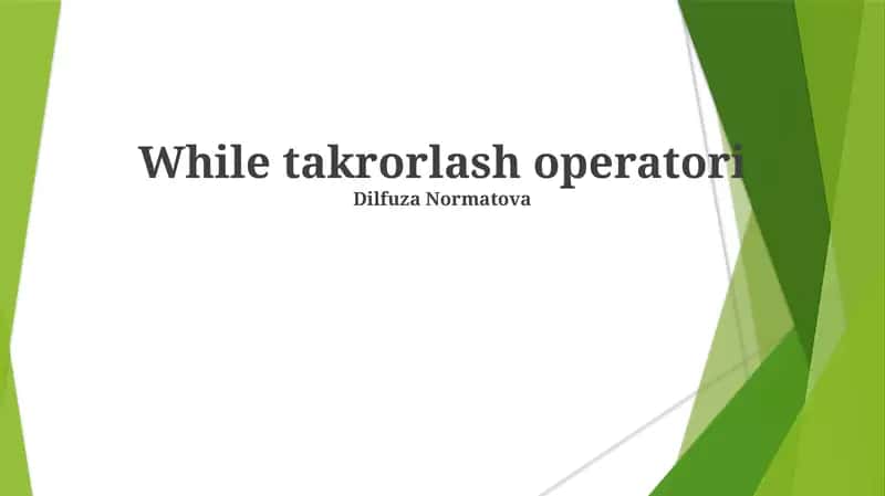 Takrorlash operatori 1