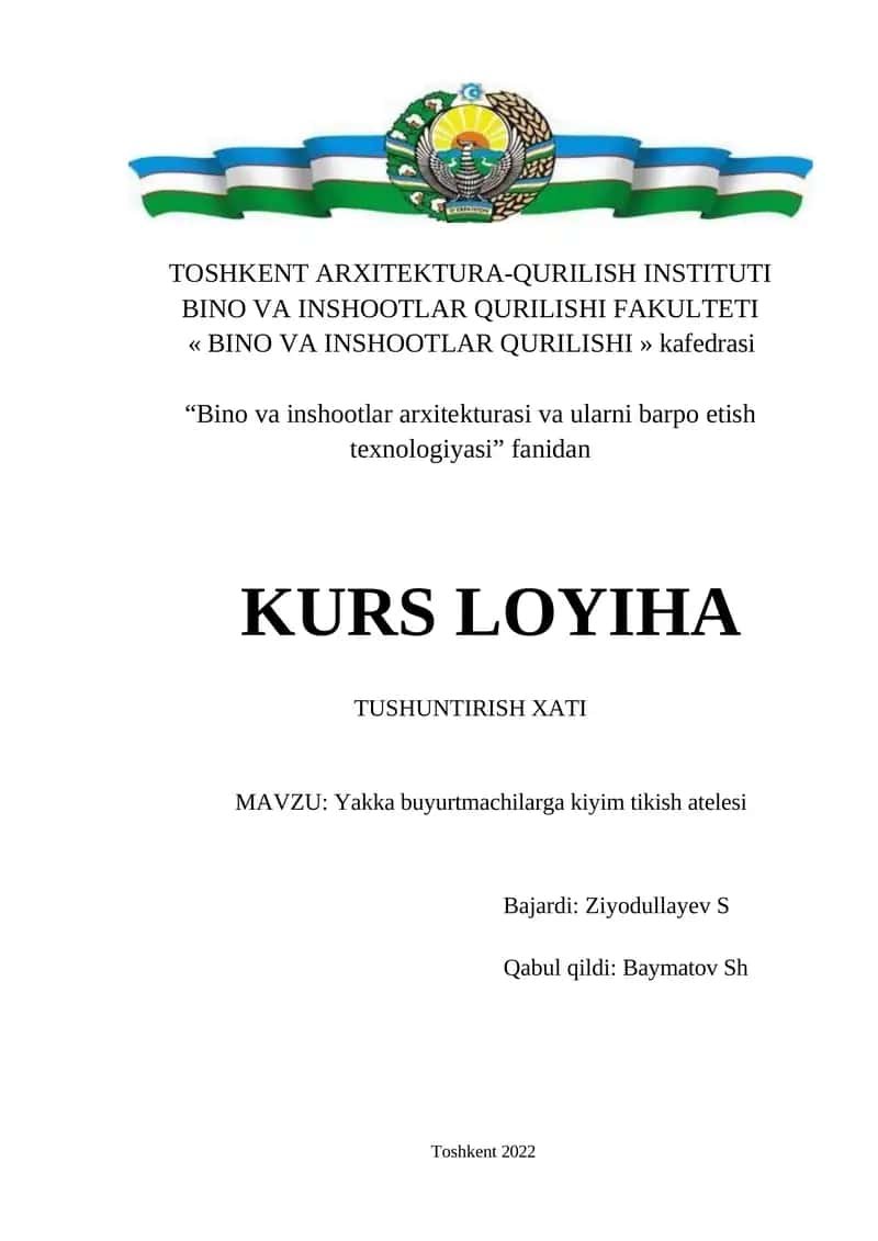 Yakka buyurtmachilarga kiyim tikish atelesi 1