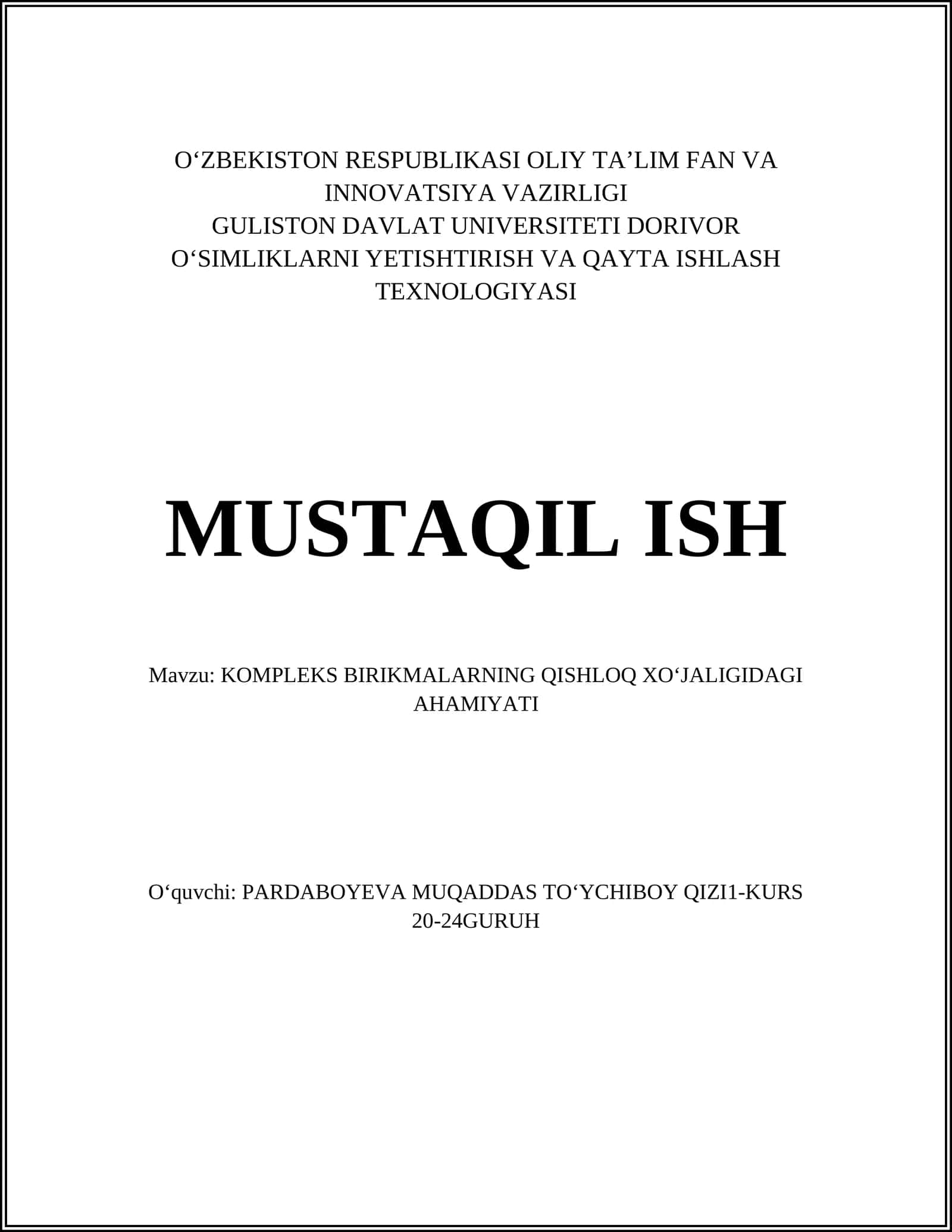 KOMPLEKS BIRIKMALARNING QISHLOQ XOʻJALIGIDAGI AHAMIYATI 1