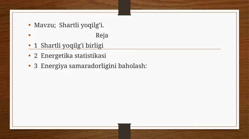Shartli yoqilg’i 1