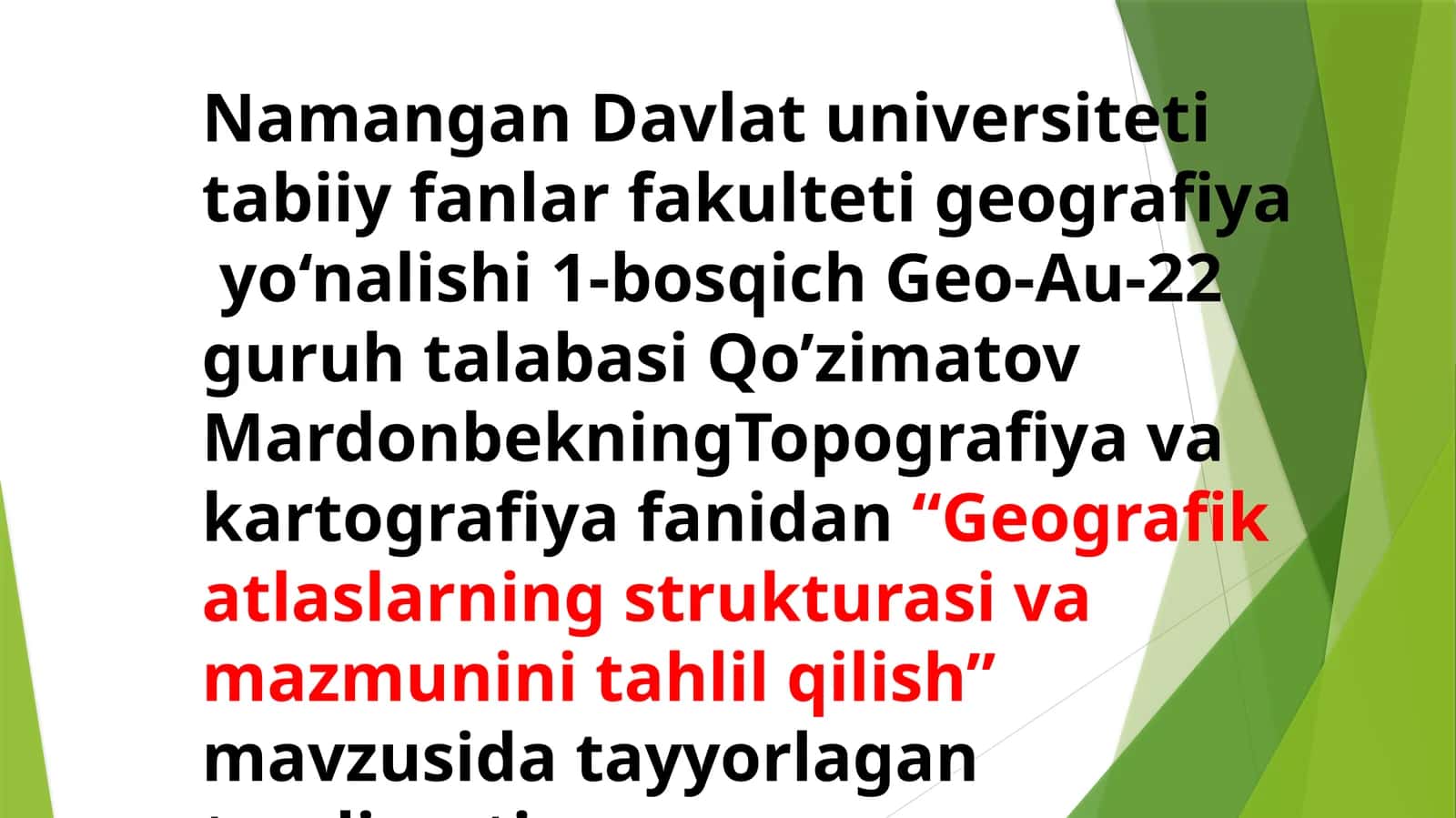 Geografik atlaslar strukturasini tahlil qilish 1