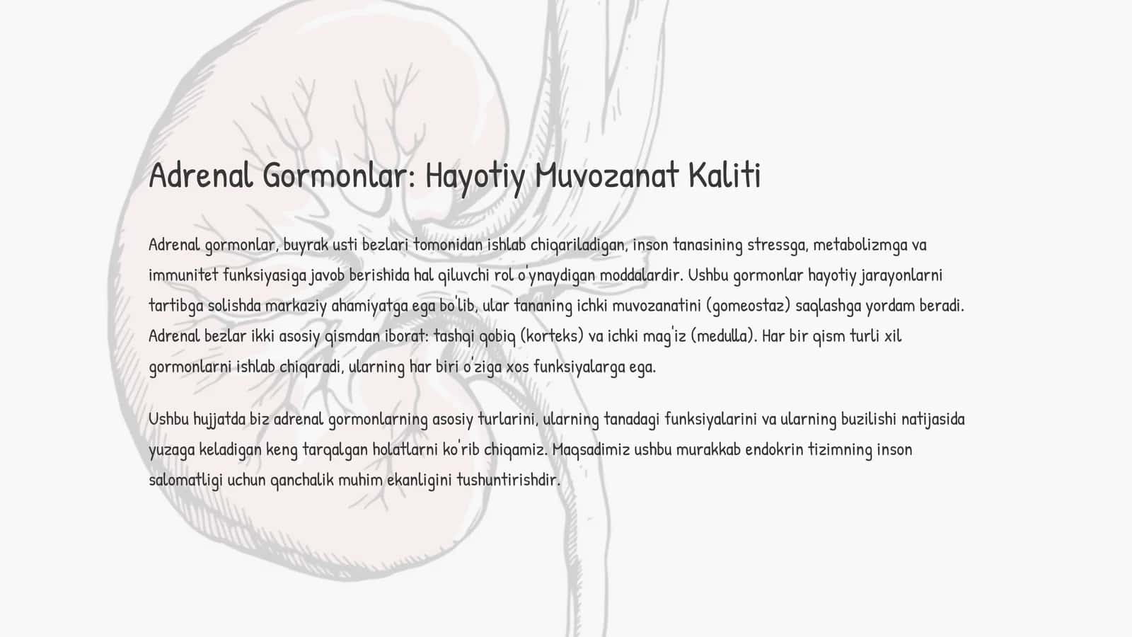 Adrenal Gormonlar: Hayotiy Muvozanat Kaliti 1
