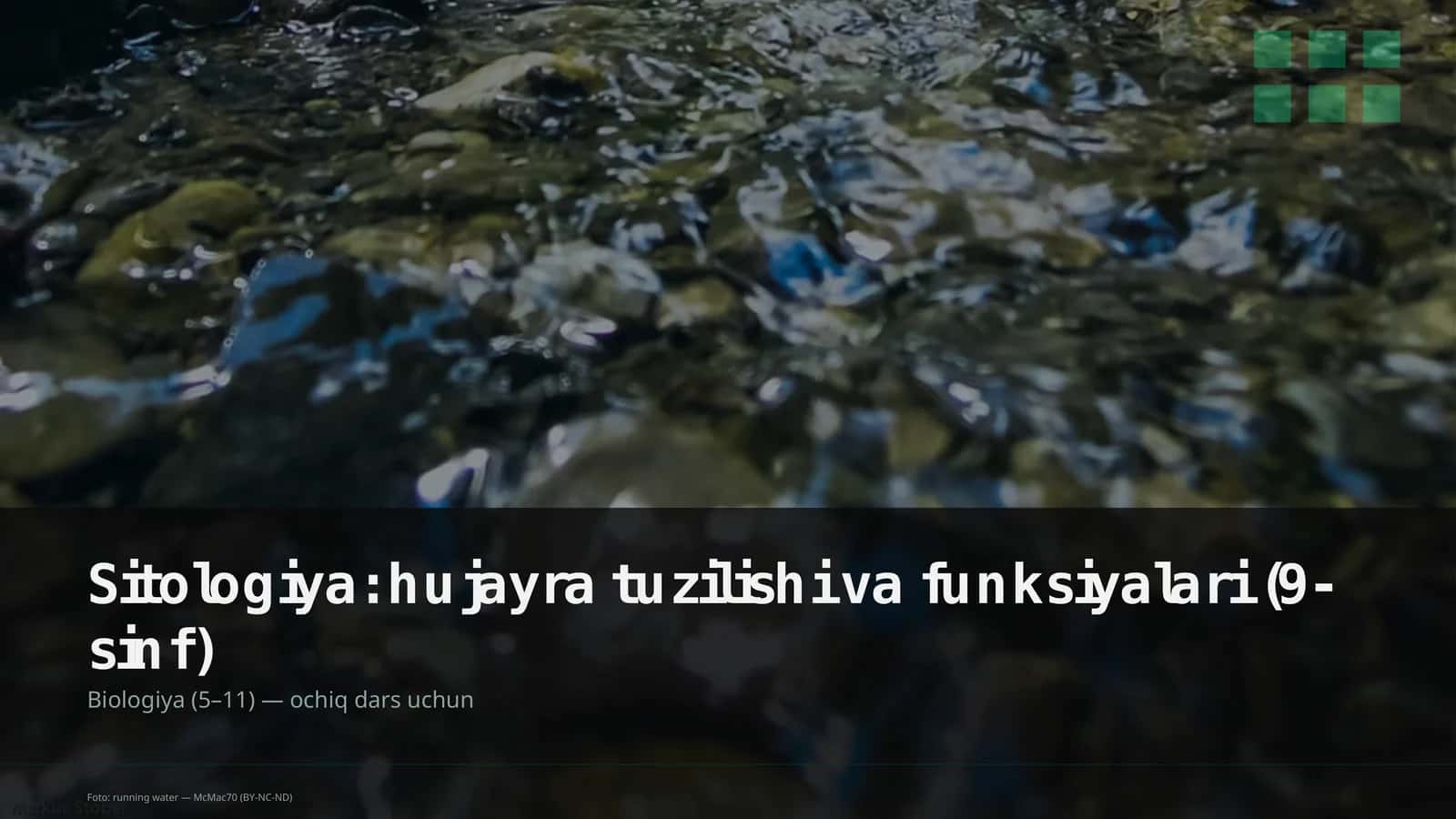 Sitologiya: hujayra tuzilishi va funksiyalari (9-sinf) 1