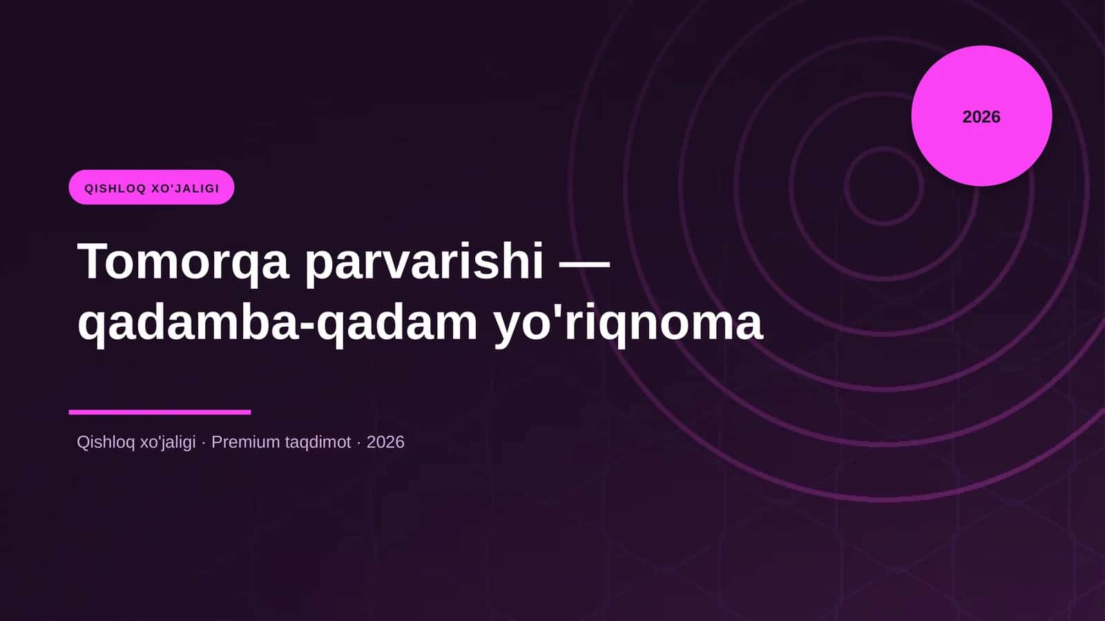 Tomorqa parvarishi — qadamba-qadam yo'riqnoma 1