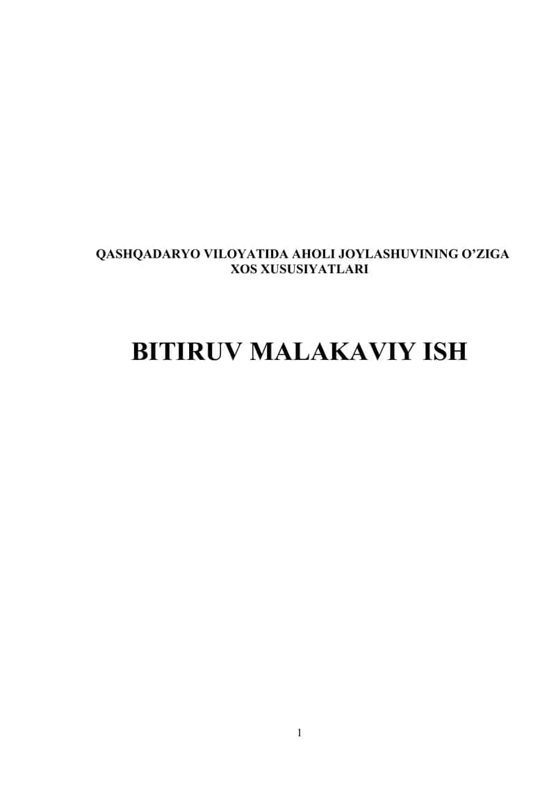 QASHQADARYO VILOYATIDA AHOLI JOYLASHUVINING O’ZIGA XOS XUSUSIYATLARI 1