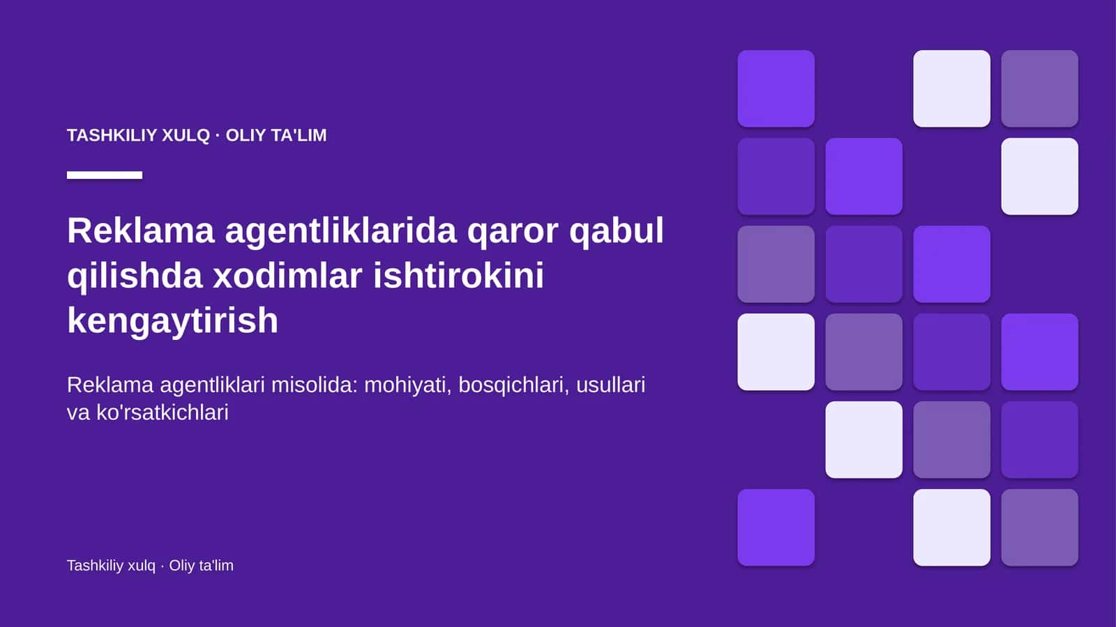 reklama agentliklarida qaror qabul qilishda xodimlar ishtirokini kengaytirish 6705 1