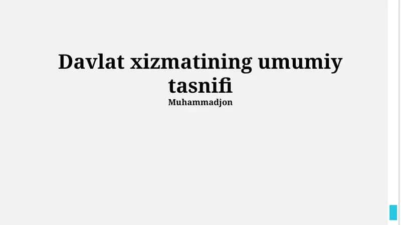 Davlat хizmati turlari 1
