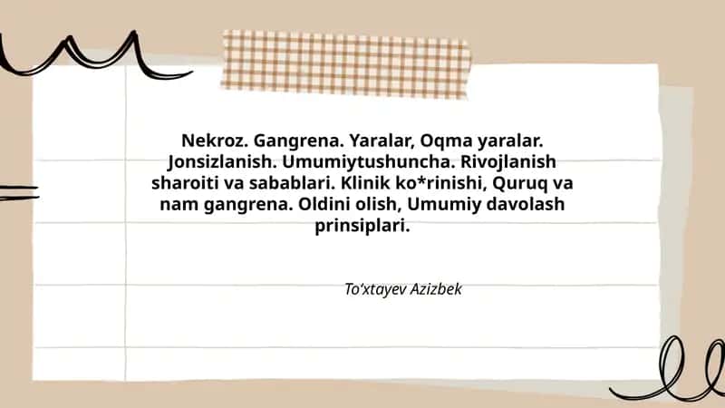 Nekroz. Gangrena. Yaralar, Oqma yaralar 1
