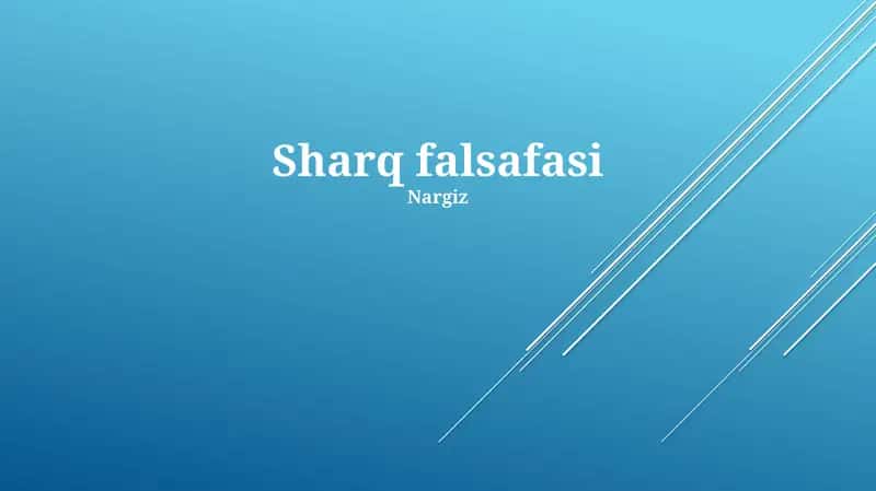 Sharq falsafasi 1
