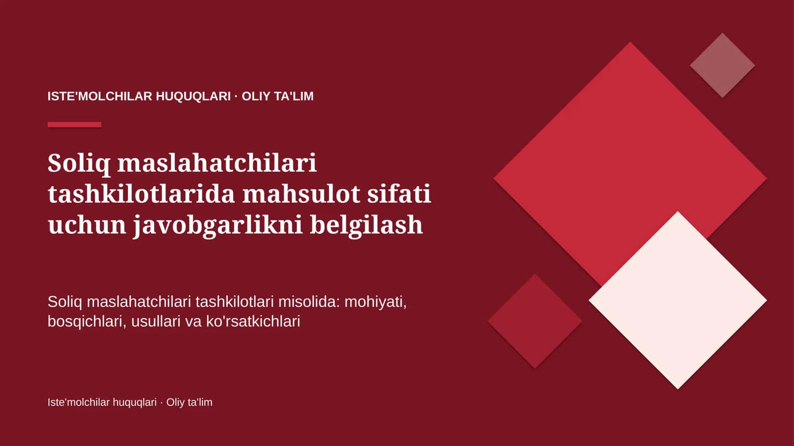 soliq maslahatchilari tashkilotlarida mahsulot sifati uchun javobgarlikni belgilash 9369 1