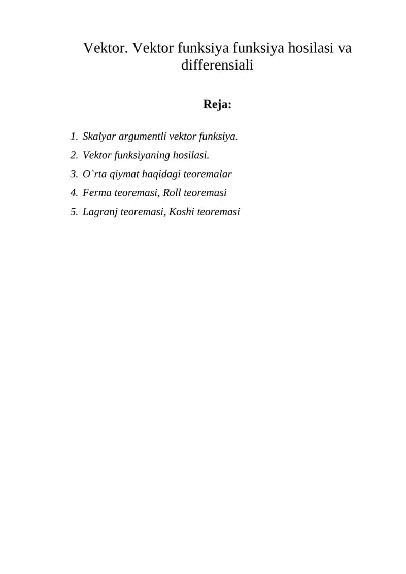 Vektor funksiya 1