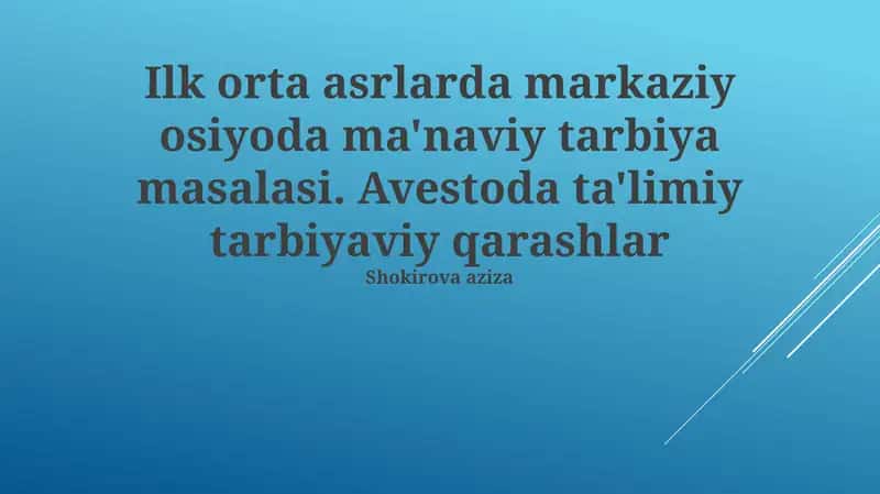 Erta Oʻrta Osiyoda Maʼnaviy Taʼlim Muammosi 1