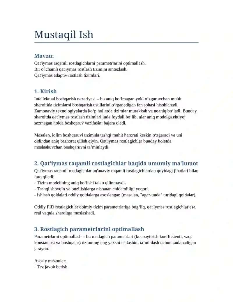 Qat'iymas rostlagichlar 1
