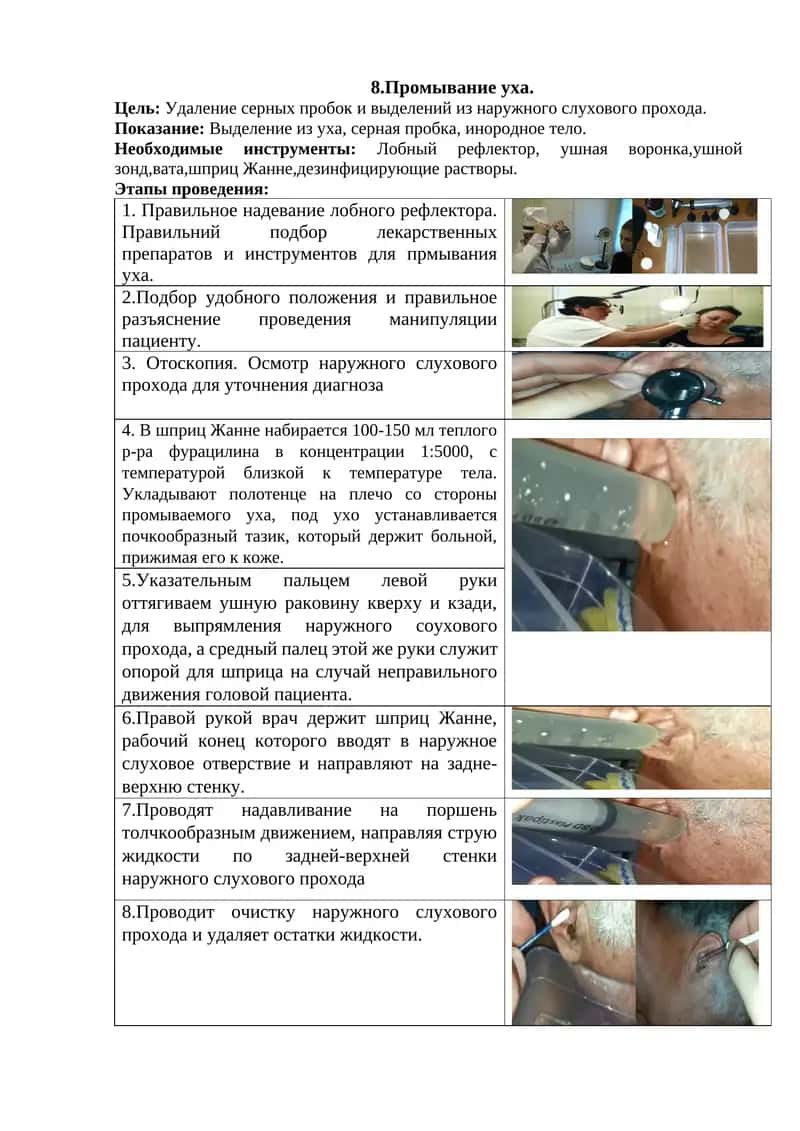 Промывание уха 1