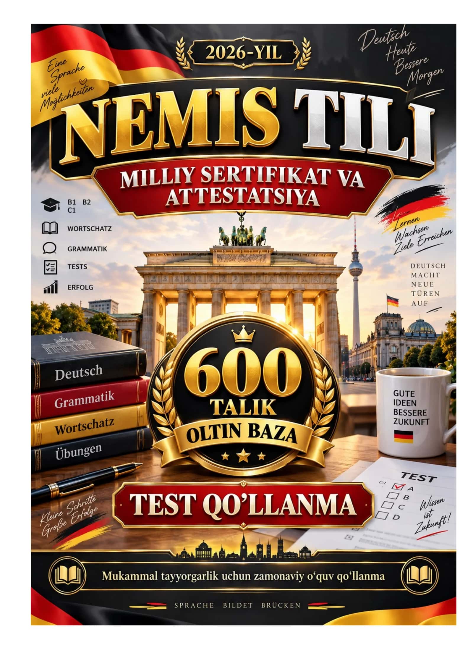 📘 NEMIS TILI 2026 | MILLIY SERTIFIKAT VA ATTESTATSIYA UCHUN 600 TA TEST | OLTIN BAZA 1