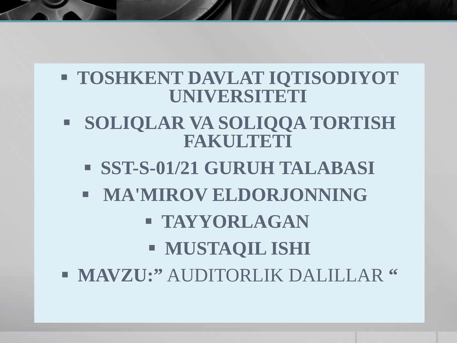 "AUDITORLIK DALILLAR" 1