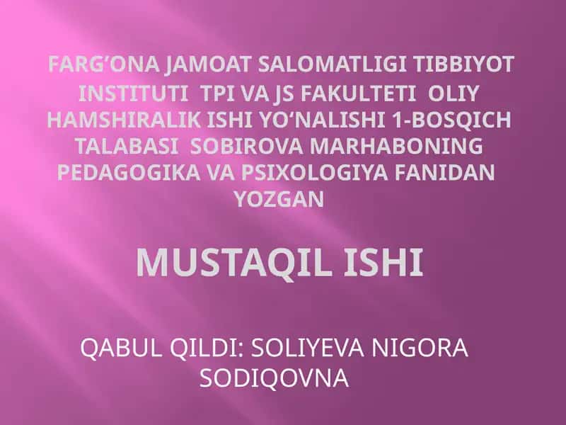 PSIXOLOGIK MOSLASHUVCHANLIK VA MUVOZANATNI BAHOLASH MEZONLARI 1