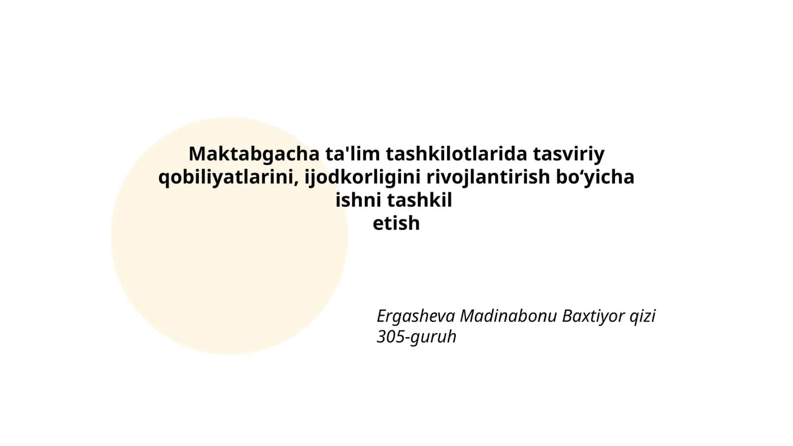 Tasviriy san'at darslarini tashkil etish 1