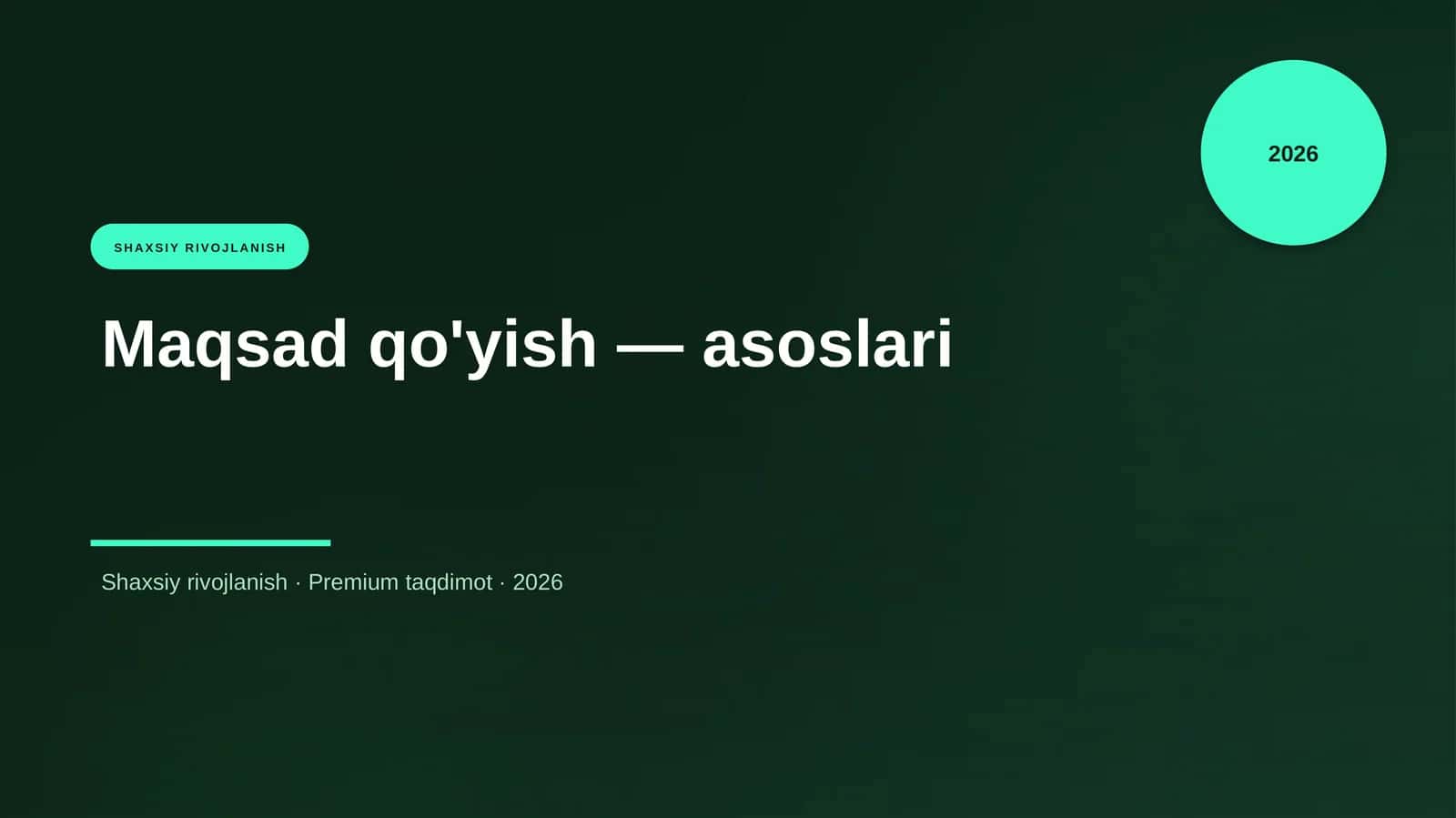 "Maqsad qo'yish — asoslari" 1