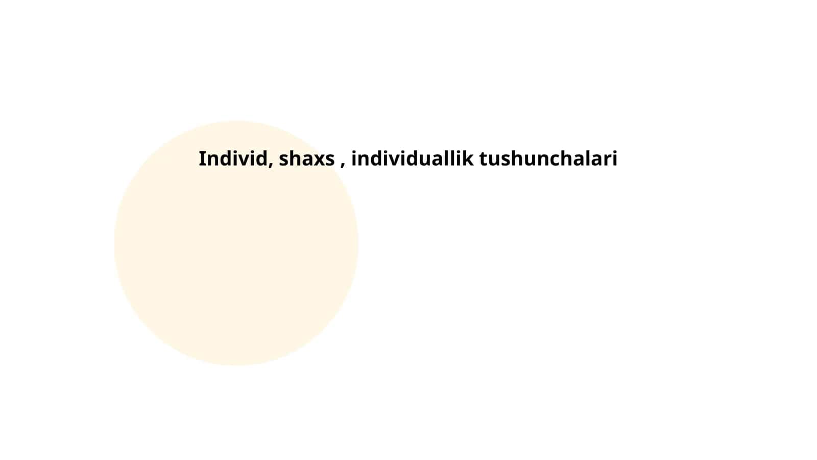 Individ, shaxs, individuallik tushunchalari 1