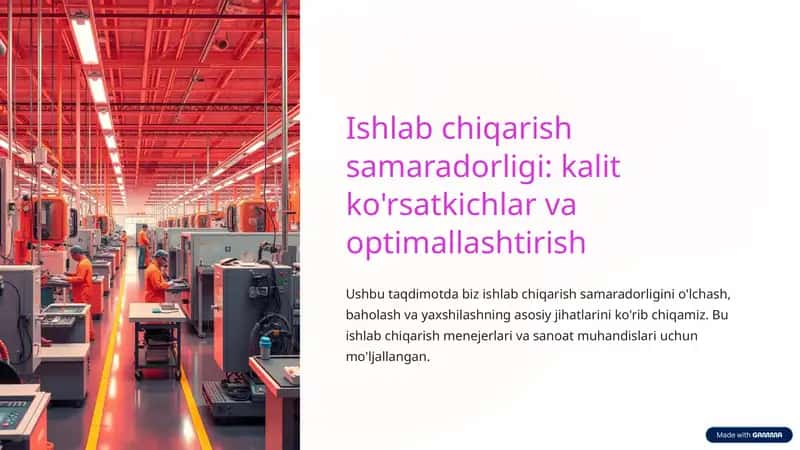 Ishlab chiqarish samaradorligi 1