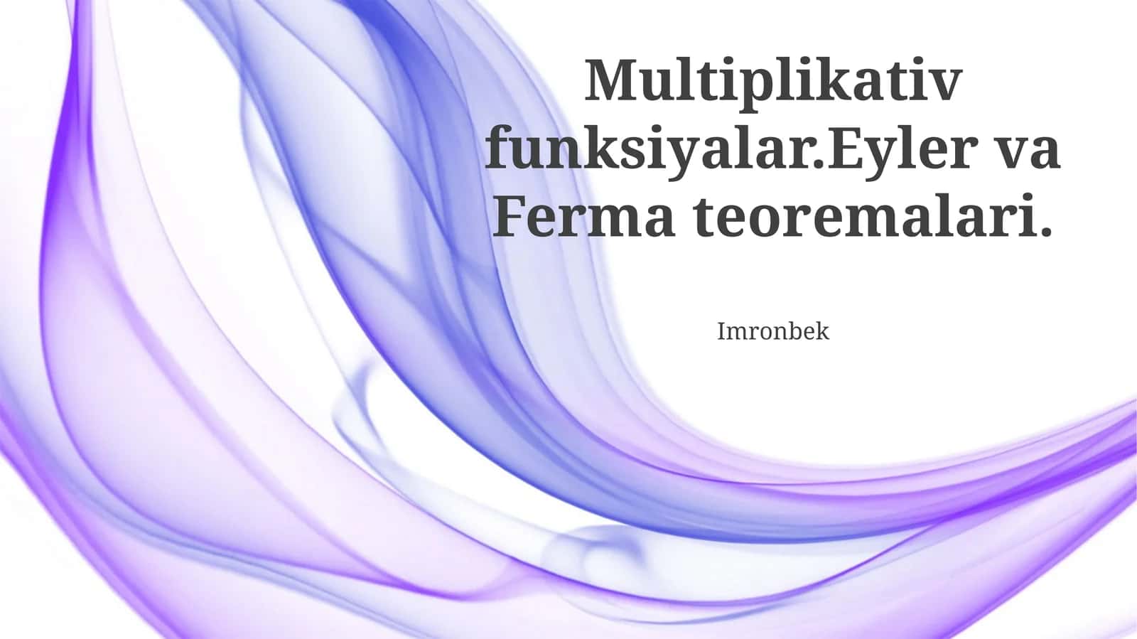 Ko'paytma Funktsiyalari 1