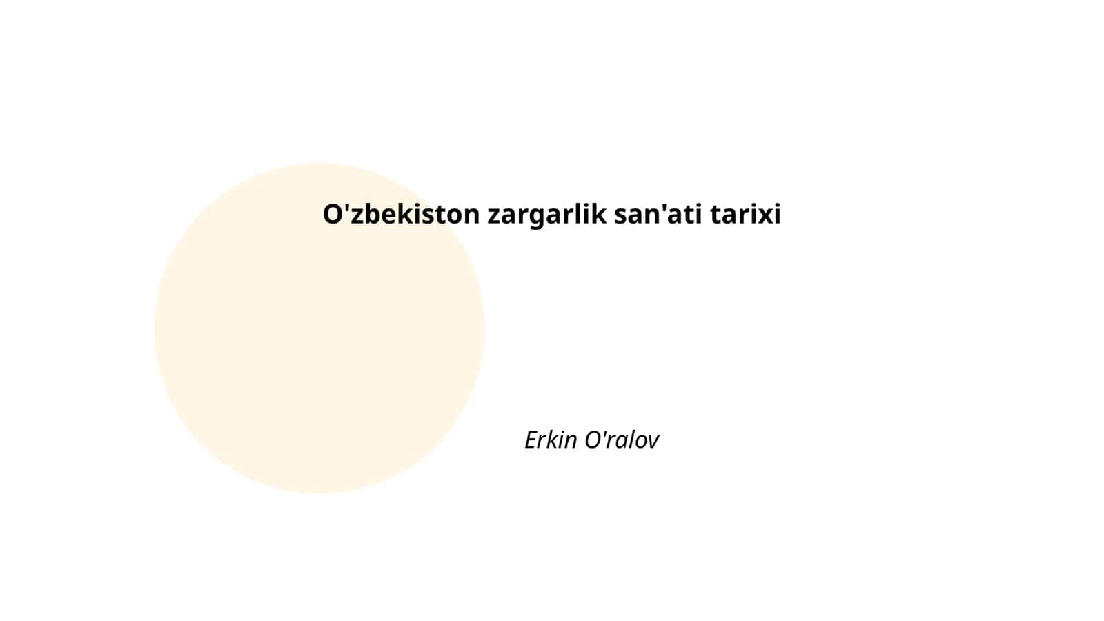 O'zbekiston zargarlik san'ati tarixi 1