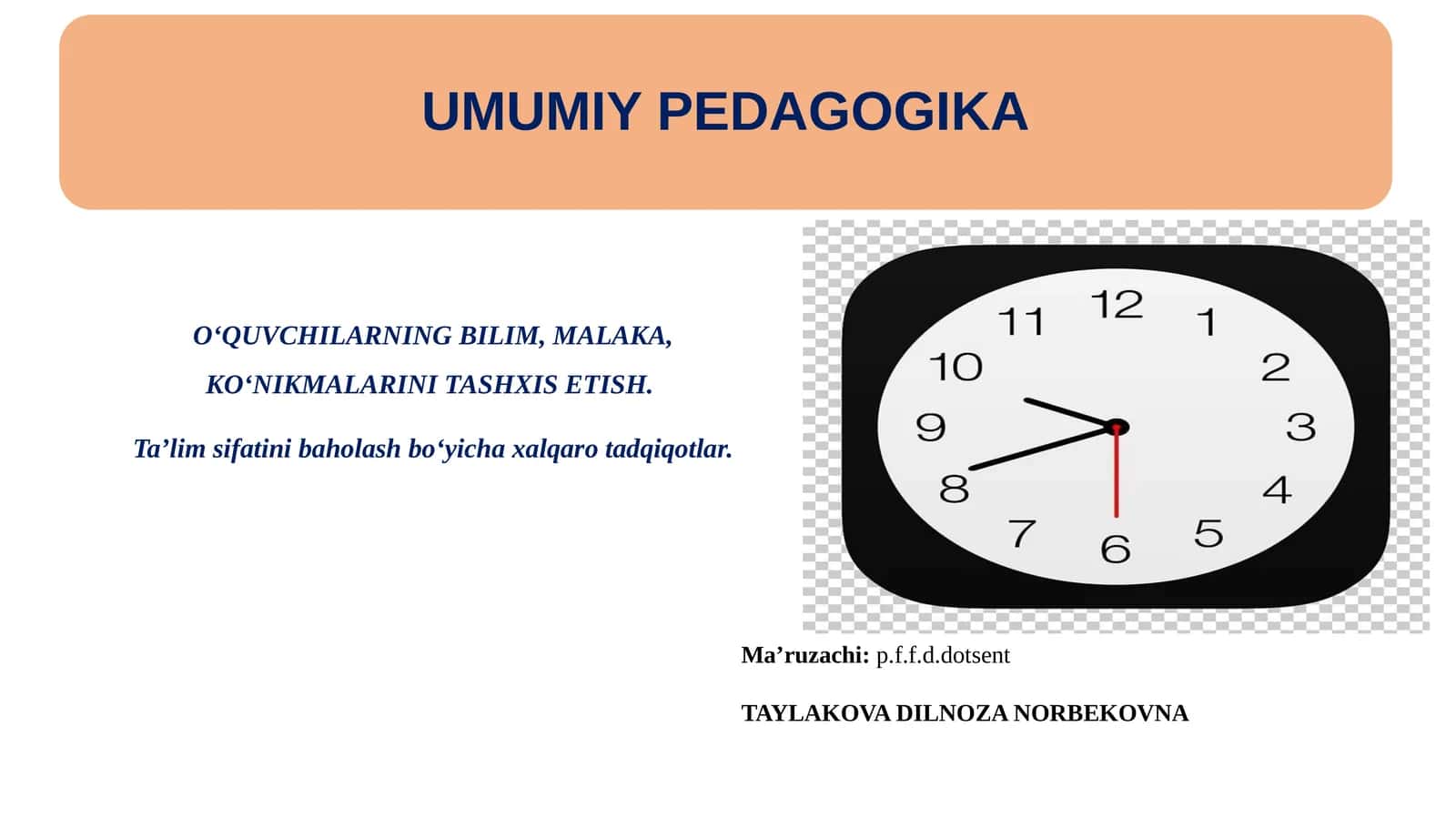 O'QUVCHILARNING BILIM, MALAKA, KO'NIKMALARINI TASHXIS ETISH 1