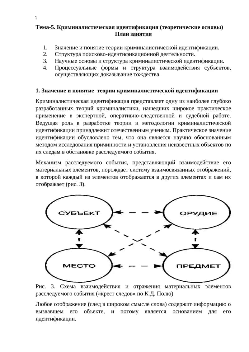 Криминалистическая идентификация (теоретические основы) 1