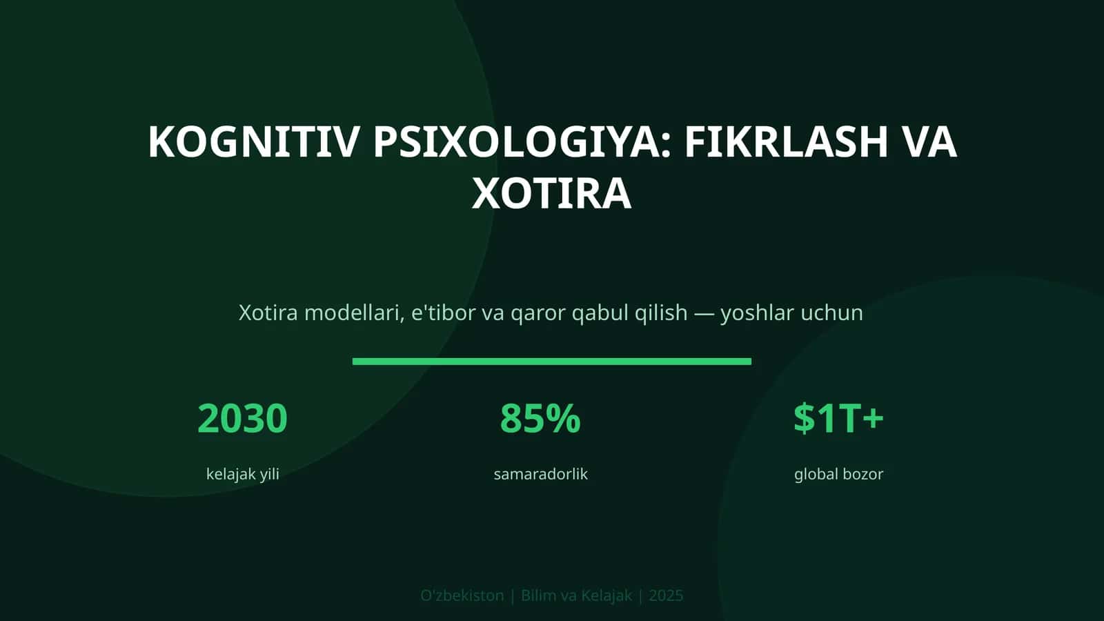 KOGNITIV PSIXOLOGIYA: FIKRLASH VA XOTIRA 1