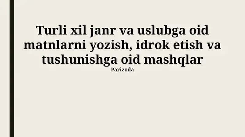 Matn uslub va til tahlili mashqlari 1