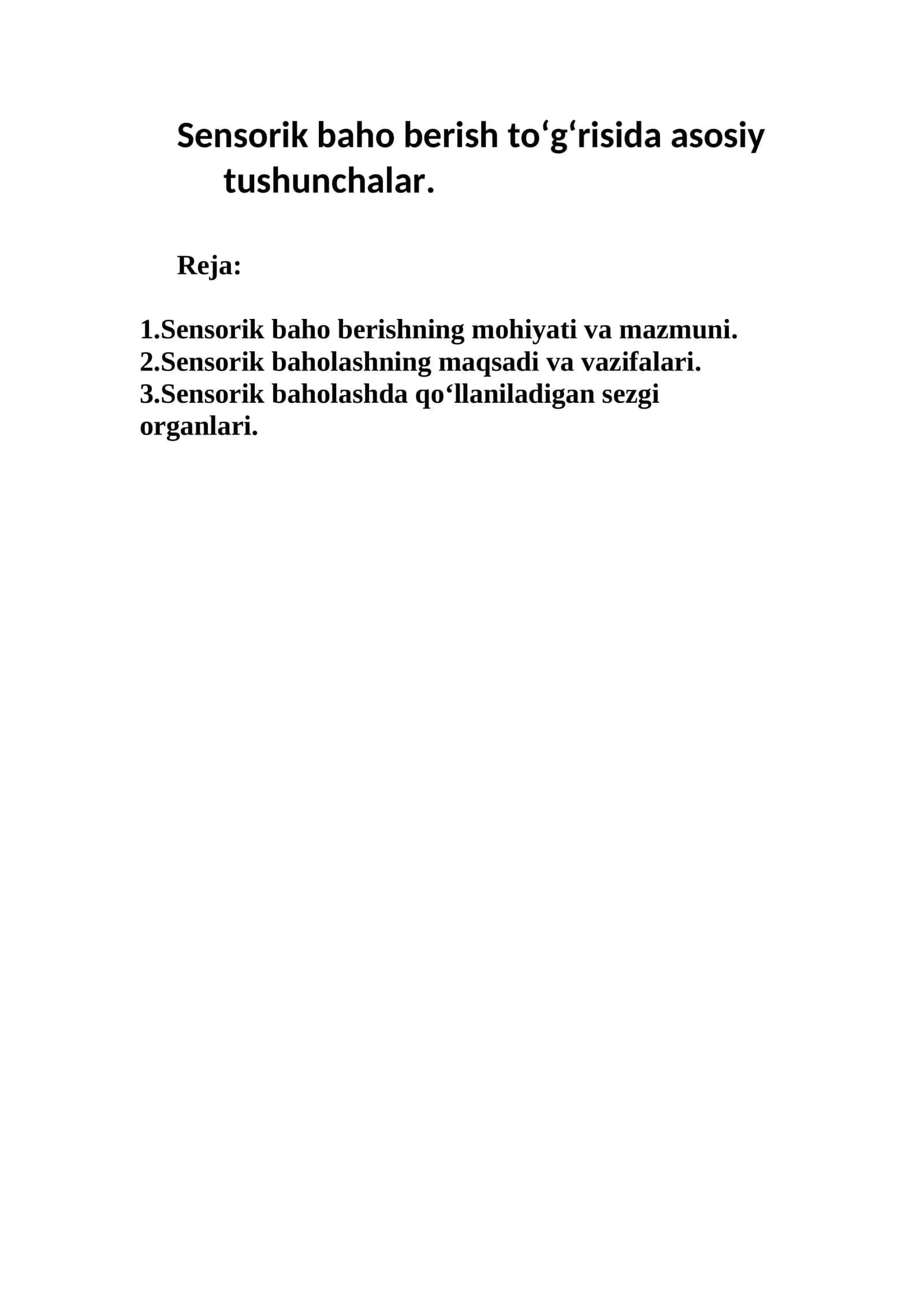 Sensorik baho berish 1