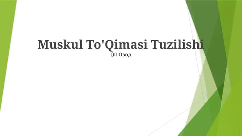 Muskul To'Qimasi Tuzilishi 1