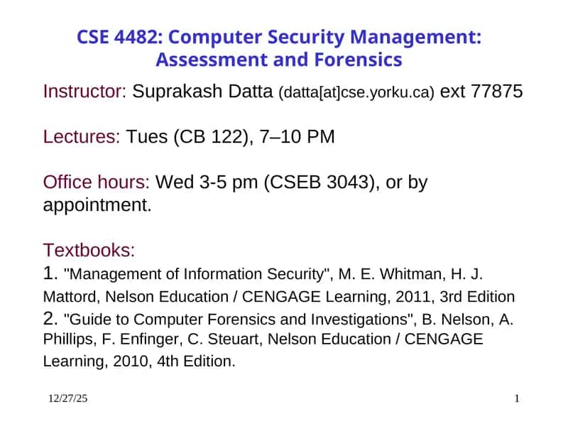 Management of Information Security 1