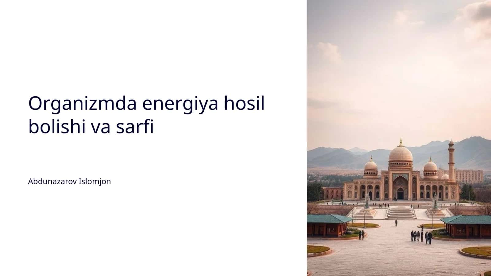 Organizmda energiya hosil bolishi va sarfi 1